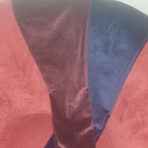 Velvet Colorblock Scarf in Burgundy and Navy